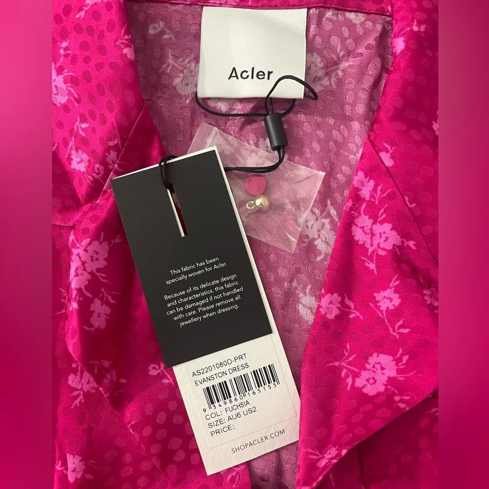 NWT Acler Evanston Satin Sheen Wrap Mini Dress Sz 2 Valentines Date Gift Party - Picture 13 of 16